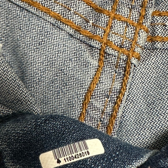 True Religion low rise, Y2K with contrasting, orange stitching denim blue jeans - Picture 6 of 9